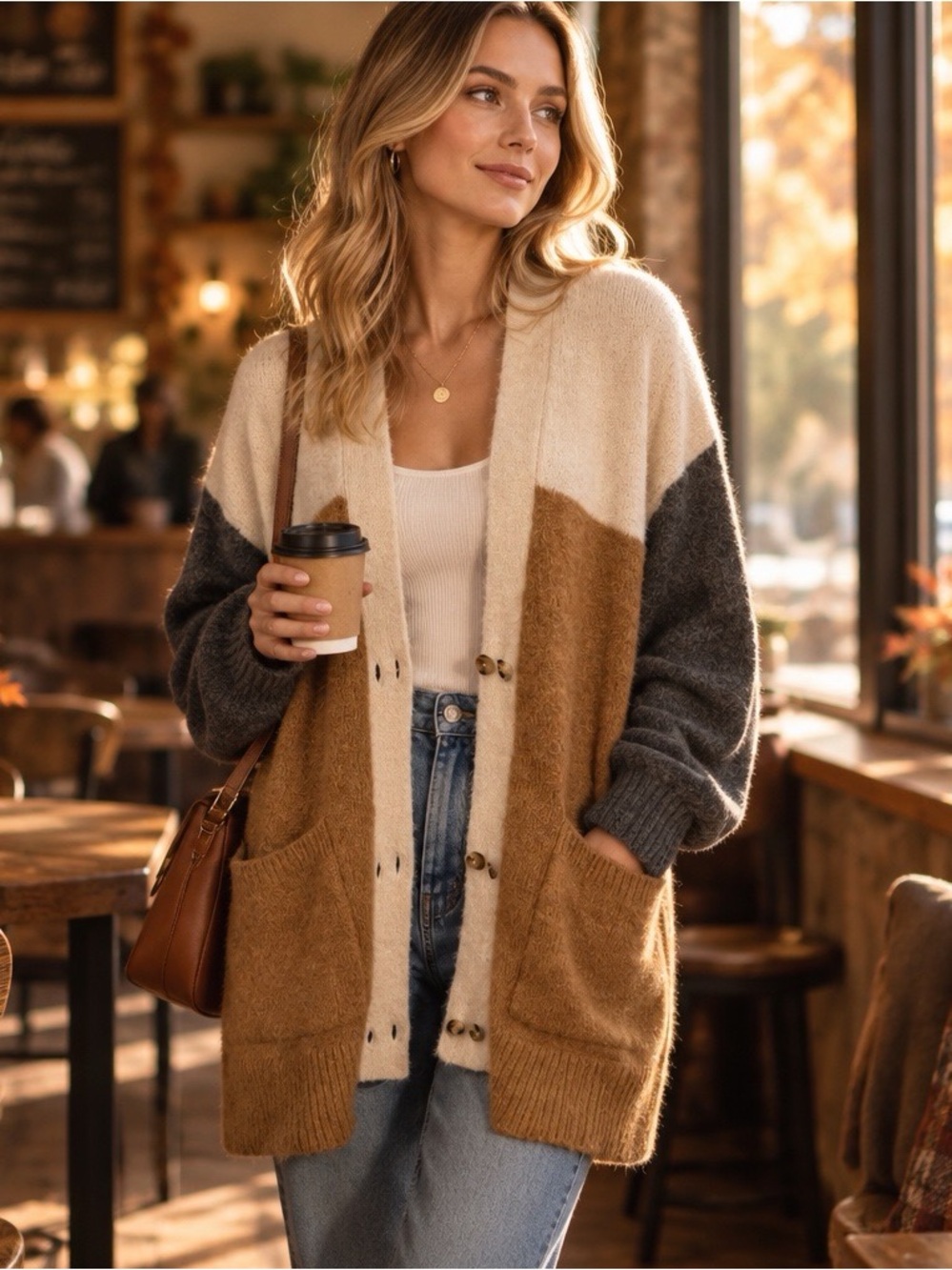 Madewell Allston Colorblock Double-Button Cardigan Sweater XS